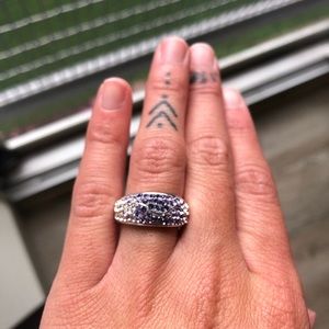 Purple Swarovski crystal ring size 7